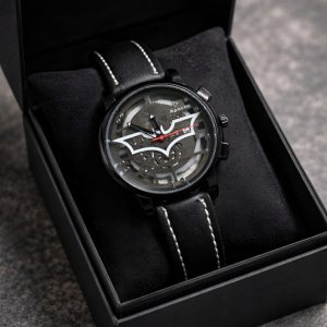 Apache Luminous Batman Edition Men's Watch – Skeleton Dial Quartz Sports Watch with Premium Leather Strap