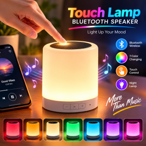 Touch Lamp Portable Bluetooth SpeakTouch Lamp Portable Bluetooth Speaker – Smart RGB Color Changing Night Light with 3W Speaker & Rechargeable Batteryer – Smart Touch Color-Changing Night Light, 3 Brightness Levels, 3W Speaker, TF Card & AUX Support with 800mAh Battery